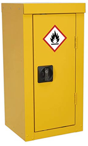 Sealey FSC06 Gefahrstoffschrank, 350 x 300 x 705 mm, gelb, 350mm x 300mm x 705mm