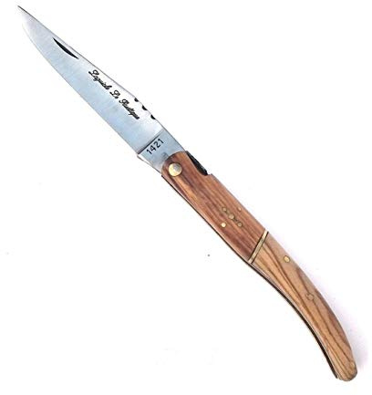 5944-rustique. Poche Pliant Laguiole Bougna fait main Superbe Couteau Multi outil. Design Double incrustation en teck LE STYLE rustique. Cardinal en laiton avec poignée en bois Rivet. En Filigrane Métal dos. UK non de verrouillage de manche Longueur totale plié 10,2 cm.,