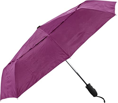 Lifeventure Trek Umbrella Windproof Ripstop Canopy Travel Umbrella With Rubberised Ergonomic Handle & Protective Sleeve – Portable Compact and Light with High Wind Resistance