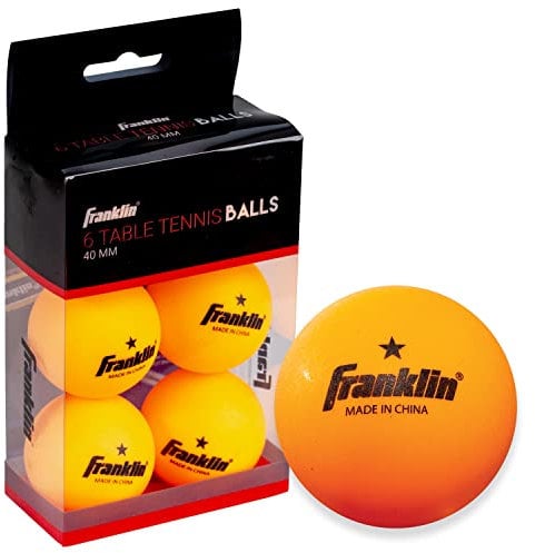 FRANKLIN SPORTS INDUSTRY - Table Tennis Balls, 1-Star, Orange, 6-Pk.