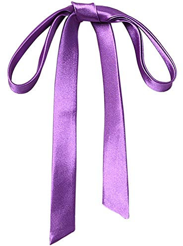 Krawatten für Damen, zum Selbstbinden, lange Fliege für Büro, Dame und Schule, Mädchen, T-Shir oder Uniform-Zubehör, W-B-T1, Helles Violett, Einheitsgröße