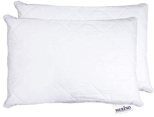 Merino BETTEN Premium Kopfkissen 50x90 2er Set – Weiches Kissen 50x60 für erholsamen Schlaf – Bequemes Pillow als Couch-Kissen verwendbar – Kissenhülle versteppt mit Reißverschluss – Serie Perle
