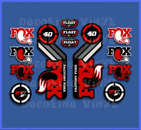 IDIQIB Ecoshirt 0B-RL9E-5AKX Aufkleber Fox Float 40 2015 Heritage Dp1089 Aufkleber Sticker Decals Aufkleber, Rot