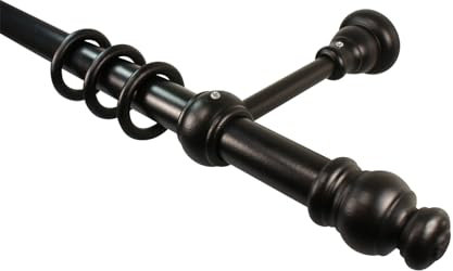 Gardinenstangen aus Holz schwarz lackiert mit 28 mm Durchmesser Vorhangstange Holzgardinenstangen, 200 cm
