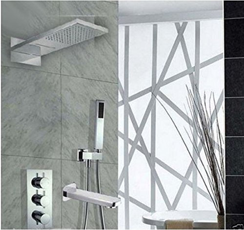 Gowe chrom poliert Badezimmer Thermostatische Mischbatterie Badewanne mit Handbrause