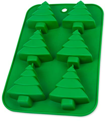 Silikonform mit Christbaum, Tannenbaum, Backform für Muffin, Brownie, Cupcake, Weihnachtsgebäck, Weihnachten, Nikolaus, Kuchen, Silikonbackform, Muffinförmchen, Wachsform, Farbe: Grün
