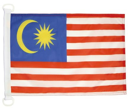 AZ FLAG Bootflagge Malaysia - 45x30 cm - Malaysia Bootsfahne 30 x 45 Cm Marine Flaggen - Flaggen