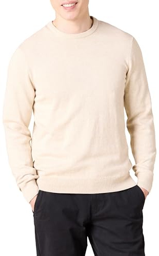 Amazon Essentials Men's Long-Sleeve Crewneck Jumper, 100% Cotton, Big & Tall Options Available