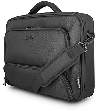 Urban Factory Sacoche pour Ordinateur Portable - Pc 17.3 Pouces et Tablette 10.5 Pouces Modèle Mixee Noir avec Poche Dédiée Alimentation Notebook et Poignée Confortable Souple (Matière Non Abrasive)