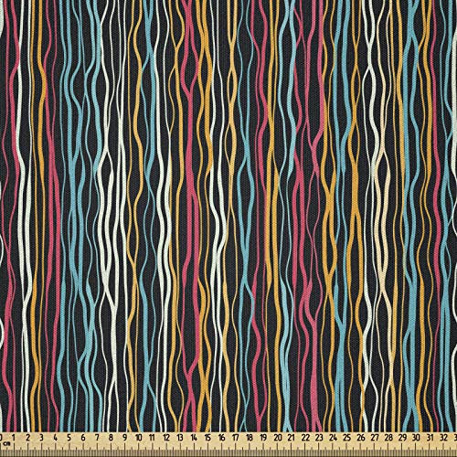ABAKUHAUS Abstrakt Stoff als Meterware, Moderne Kunst Regenbogen-Farben, Microfaser Multi Zweck Dekostoff für Kunsthandwerke, 3M (230x300cm), Mehrfarbig