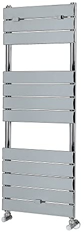 Milano Lustro Chrome Flat Panel Heated Towel Rail - 1213mm x 450mm