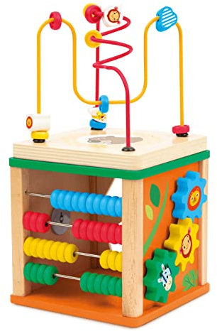 SEVI Cubo Multiattività (14 pz.) | Trudi by Giochi in Legno educativi Prima Infanzia. Costruzioni e Giocattoli. Regalo di Natale e Compleanno per Bambini | 16x16x30cm Wood | Modello 88055