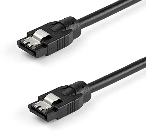 StarTech.com 60cm - Cable SATA Redondeado - Conectores con Pestillo - 6Gbs - con Garantía de por Vida (SATRD60CM)