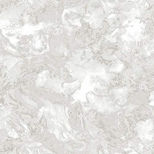 Debona Liquid Marble Swirl Glitter Metallic Textured Wallpaper Light Grey 6354