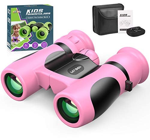 Jouet Fille 3 4 5 6 7 8 9 10 Ans, Grossissement 8X21 - Jumelles Compacte Cadeau Fille 3-10 Ans Jeux Enfant 3-12 Ans Jouets pour Fille de 5-12 Ans - Cadeau de Noël pour Fille