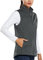 baleaf Gilet léger en softshell sans manches pour femme, col montant avec poches zippées, course à pied, randonnée, golf, gris, Medium