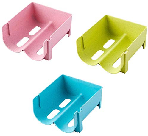 Cabilock 3 Stück Kunststoff Wasserflaschenregal Kühlschrank Schublade Weinregalhalter Stapelbare Flaschenregalhalter Behälter