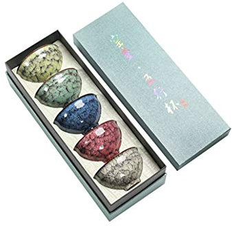 Choice JianZhan Tenmoku Teetasse mit bunter Sohle, handgefertigt, Keramik, Kung-Fu-Teetasse, Geschenkbox, 5 Stück