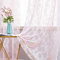 MIULEE 2er Set Vorhang Ösenvorhang mit Spitze Transparente Besondere Dekorative Gardine Kettenwirken Lace Halbtransparent Lichtdurchlässig für Wohnzimmer Kinderzimmer Cafeteria 150x225cm Hell-Pink