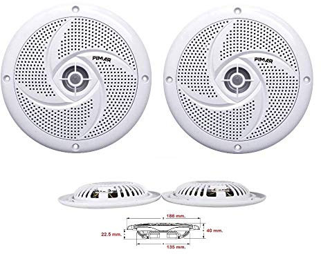 PIMAR Coppia di casse marine Slim 60W accessori barca nautica