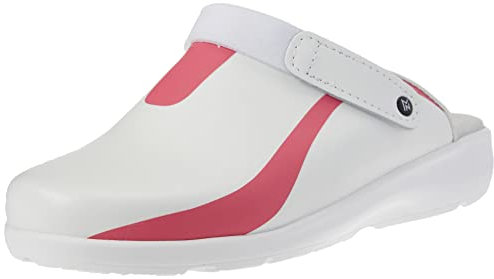 Nordways Alicia, Zapatos para Profesionales Sanitarios Mujer, Blanco Fucsia, 38 EU Ancho