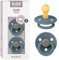 BIBS Colour Schnuller 2er-Pack, BPA-frei, Kirschform Nippel. Naturkautschuk/Latex, Größe 1 (0-6 Monate), Petrol/Petrol