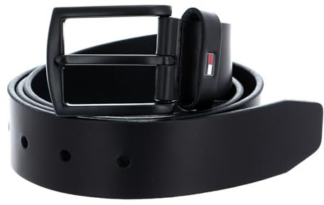 Tommy Hilfiger Herren Gürtel Denton Matte 3,5 cm Ledergürtel, Schwarz (Black), 85 cm