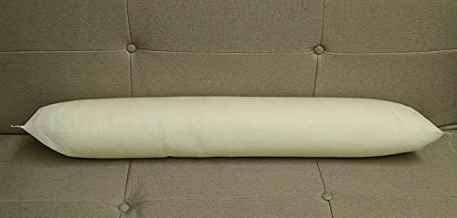Plain Fabric Draught Excluder Hollow Fibre Filled Draught Stopper Cushion Bottom of Door-Window Draft Guard-Energy Saver in 9”x 37” (Pack of 1)