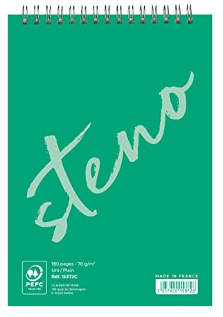Calligraphe 15372C 5 Blöcke Steno A5 45 Blatt blanko 70g Grün