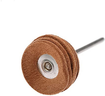 4 Stück Leder-Polierscheiben 23 mm Leder montiert Schleifkopf Polieren Drehwerkzeug Schleifscheiben