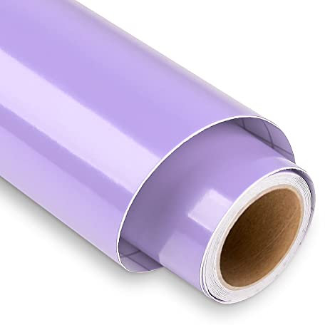 Light Purple Permanent Vinyl for Cricut - 12 x 5FT Light Purple Cricut Vinyl Roll, Outdoor Self Adhesive Vinyl Roll for Decor Sticker, Party Decoration