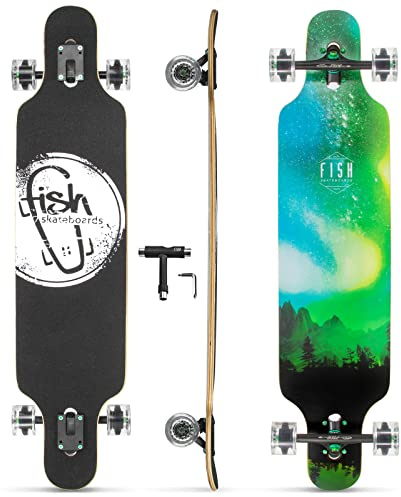 Longboard Skateboard für Erwachsene Jugendliche Kinder Alter 6-12 Erwachsene Männer Frauen Komplettes Skateboard Cruiser für Cruising Carving Free-Style und Downhill 41 Inklusive