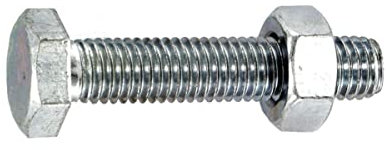 Vynex 310178027357 Boulon à Tête Hexagonale 6 Pans, Acier Zingué, 50mm Longueur, 10mm Diamètre, Lot de 3