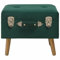 Gecheer Hocker mit Stauraum Sitzhocker Polsterhocker Sitzpouf Fußhocker Ottomane Grün Samt
