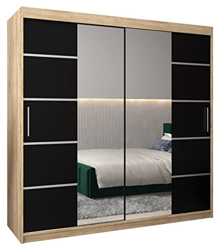 ABIKSMEBLE Armoire Porte coulissante Miroir Verona 4 - Dressing Chambre Adulte - Penderie Vetement Dressing - Garde Robe - Placard Chambre - Armoire 3 Portes - Closet