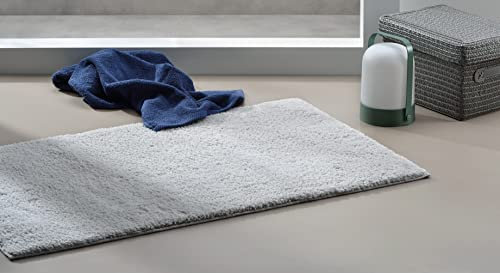 kela Badematte rutschfest 55 x 65 x 1,5 cm Maja, Badezimmerteppich grau, waschbar, recyceltes Polyester, Flauschiger Badvorleger
