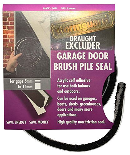 STORMGUARD Black/Grey 7 m Garage Door Self-Adhesive Brush Pile Draught Seal