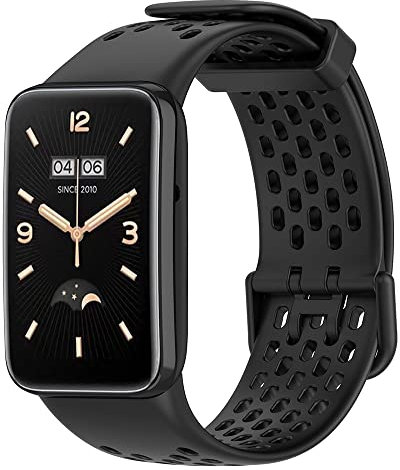 KROREN Armband Kompatibel mit Xiaomi Mi Band 7 Pro Armband, Farbe Sport Silikon Ersatzbänder Ersatz für Xiaomi Mi Band 7 Pro (schwarz)