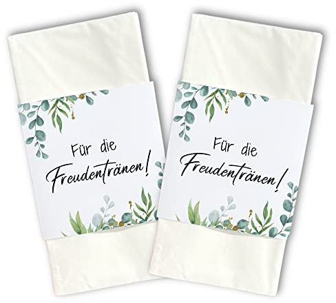 50 fasce con lacrime di gioia in design eucalipto – per fazzoletti – matrimonio