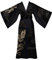 Yemmert Ladies kimono Dressing Gowns Silky Satin Long Sleeve Dragon Kimonos Dressing Gown for Women (Black)