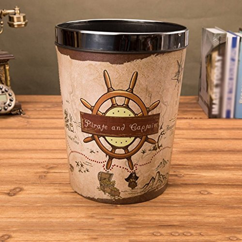 Poubelle de ménage, salle de bain de ménage vintage grand salon WC cuisine poubelle bureau créatif sans couvercle(D)