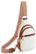 Telena Bauchtasche Damen, Sling Rucksack für Damen Umhängetasche Klein Crossbody Bag Kunstleder Frauen Sling Bag,Beige mit Braun