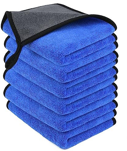 URAQT Mikrofasertücher Auto,6 PCS 500GSM Mikrofasertücher Multifunktionales Motorrad Fusselfreie Handtuch,Reinigungstuch Microfasertuch für Auto Haushalt Küche Fenster - 60x40CM
