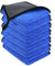 URAQT Panni Auto Microfibra, 6 Pezzi 500 GSM Panno in Microfibra Superfine, 60cm * 40cm Panno Asciugatura Auto Microfibra per Cura Moto Casa Parabrezza e Finestrini(Blu grigio)