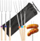Lot de 6 brochettes télescopiques pour feu de camp, marshmallow, bâtons de pain, brochettes extensibles en acier inoxydable pour barbecue, feu de camp, barbecue de camping, fête de jardin