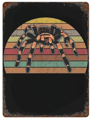 FUCIIhUUN Tarantula Vintage-Spinnen-Poster, Wanddekoration, Kunst, Metallblech-Poster, moderne Heimdekoration, Kunst, Metallposter, Hausbar, Laden, Dekorationen, Vintage-Schild, Geschenk, 39,9 x 30 cm