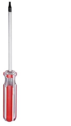 sourcing map Magnetic Torx Screwdriver 5x100mm Rod T15 Steel Star 6 Point Head Screw Driver with Non-Slip Handle for Appliances Repair Improvement, Red