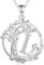 FANCIME Lebensbaum Buchstaben Kette Damen, 925 Sterling Silber L Alphabet Initialen Anhänger Halskette Schmuck Geschenke für Damen Frauen Mädchen, Kettenlänge: 40+5 cm