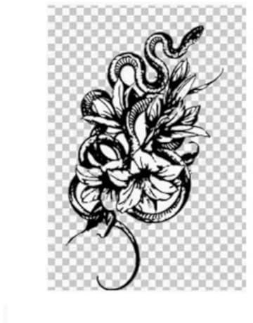 ARYU Schlangenplatten-Lilien-Blumen-Tattoo-Aufkleber