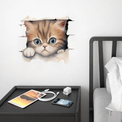 Wall Art Stickers Nursery Wall Sticker Cat Cute Bathroom Decals for Walls Toilet Bedroom 1032